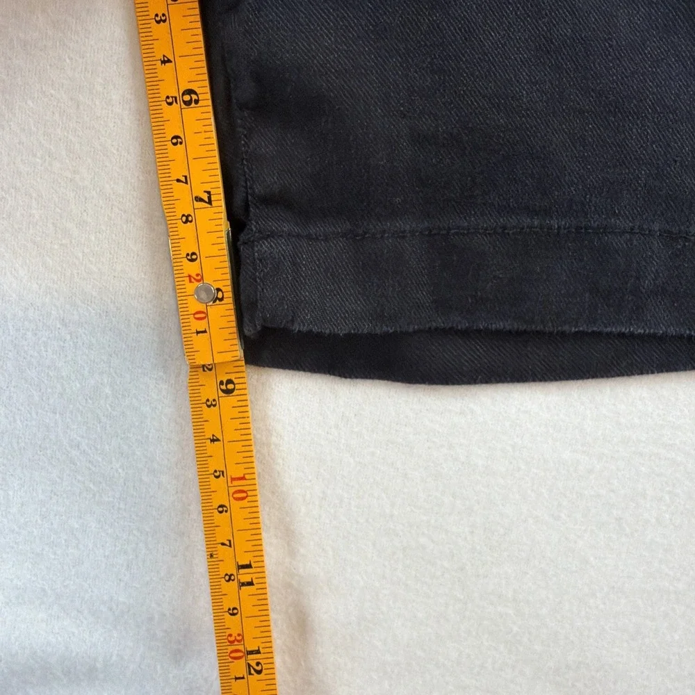 NYDJ Women's Shorts Size 6 Black Linen Blend Stretch Bermuda Walking